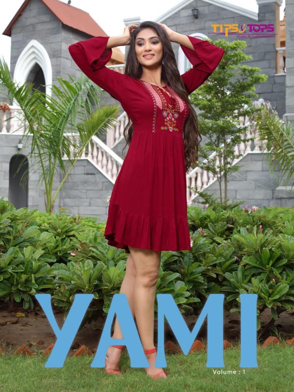 Tips Tops Yami Rayon Designer Embroidery Western Top Collection